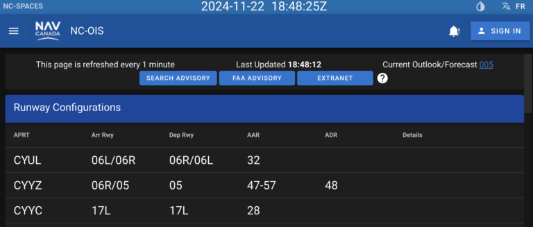 How to use NavCanada’s Operational Information System